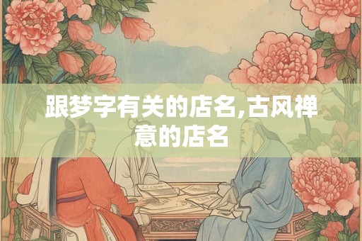 跟梦字有关的店名,古风禅意的店名