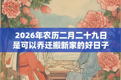 2026年农历二月二十九日是可以乔迁搬新家的好日子吗? 2026年农历二月二十九日是可以乔迁搬新家的好日子吗?
