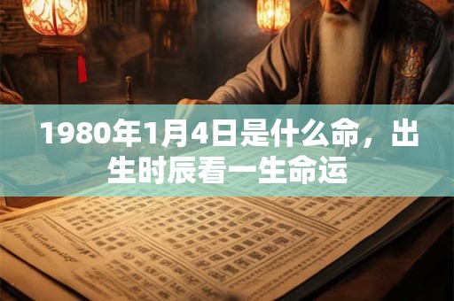 1980年1月4日是什么命，出生时辰看一生命运