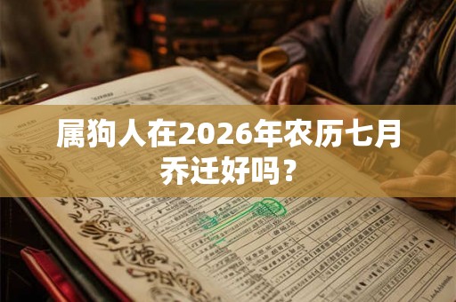 属狗人在2026年农历七月乔迁好吗？
