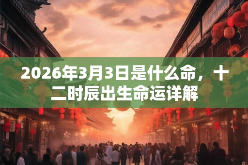 2026年3月3日是什么命,十二时辰出生命运详解 2026年3月3日是什么命,十二时辰出生命运详解