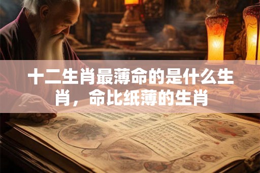 十二生肖最薄命的是什么生肖，命比纸薄的生肖