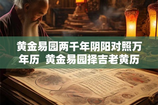 黄金易园两千年阴阳对照万年历  黄金易园择吉老黄历