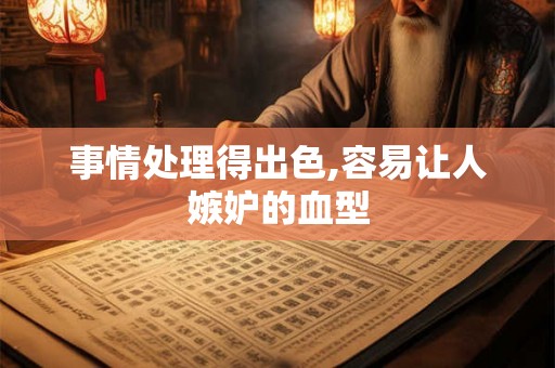 事情处理得出色,容易让人嫉妒的血型