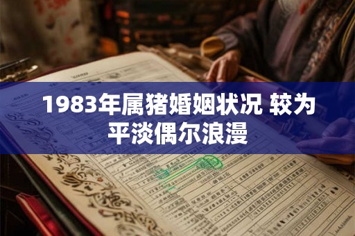 1983年属猪婚姻状况 较为平淡偶尔浪漫