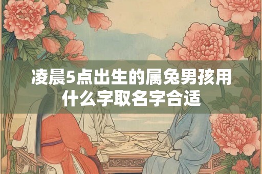 凌晨5点出生的属兔男孩用什么字取名字合适