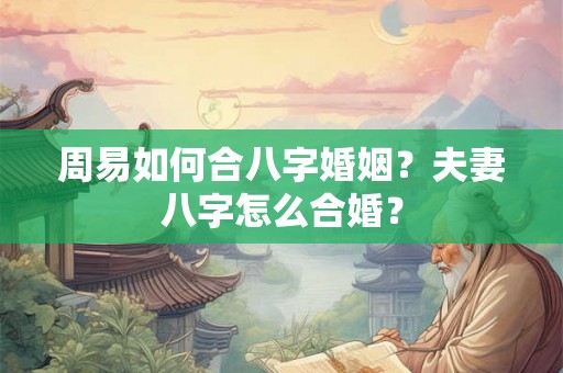 周易如何合八字婚姻？夫妻八字怎么合婚？