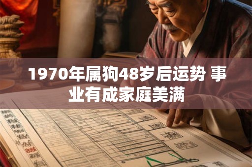 1970年属狗48岁后运势 事业有成家庭美满