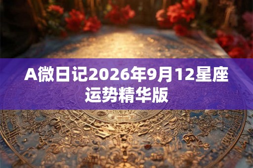 A微日记2026年9月12星座运势精华版