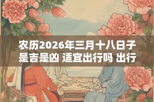 农历2026年三月十八日子是吉是凶 适宜出行吗 出行运势如何