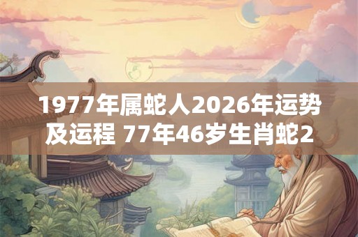 1977年属蛇人2026年运势及运程 77年46岁生肖蛇2026年每月运势