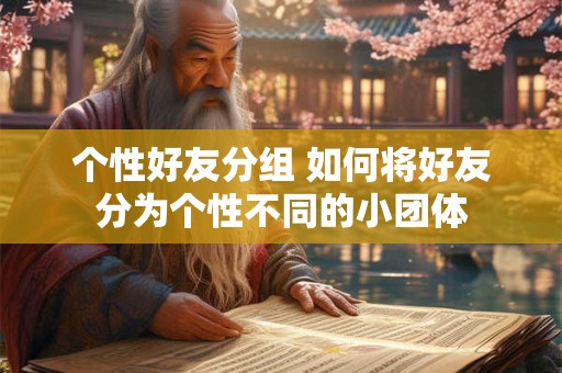 个性好友分组 如何将好友分为个性不同的小团体