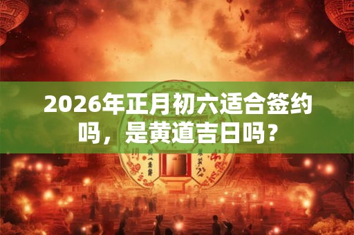 2026年正月初六适合签约吗，是黄道吉日吗？