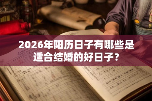 2026年阳历日子有哪些是适合结婚的好日子？