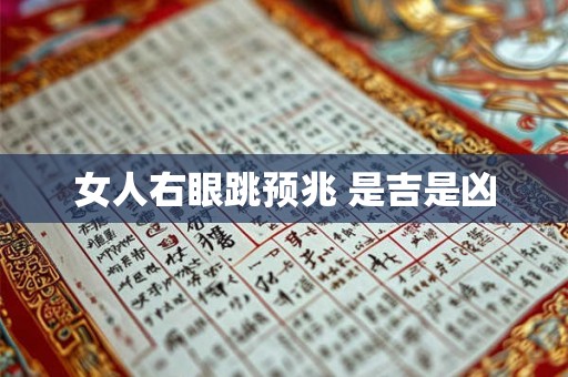 女人右眼跳预兆 是吉是凶