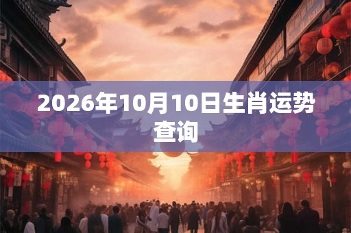 2026年10月10日生肖运势查询