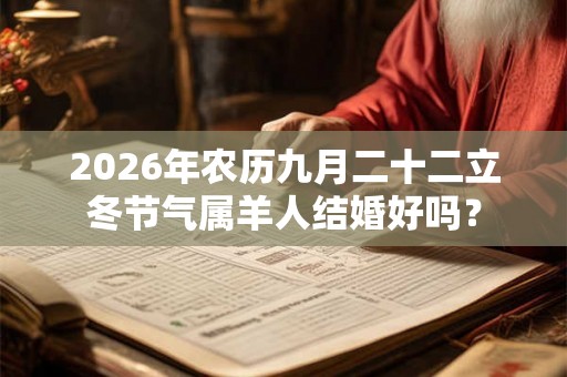 2026年农历九月二十二立冬节气属羊人结婚好吗? 2026年农历九月二十二立冬节气属羊人结婚好吗?