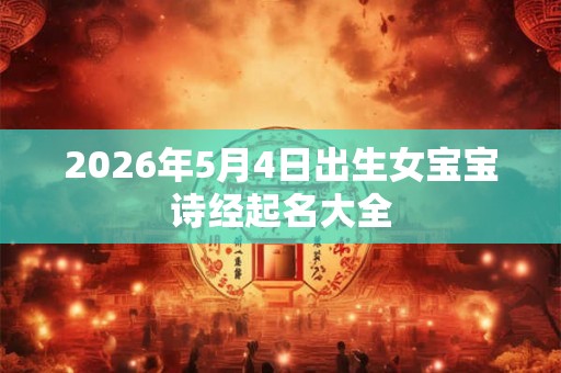 2026年5月4日出生女宝宝诗经起名大全