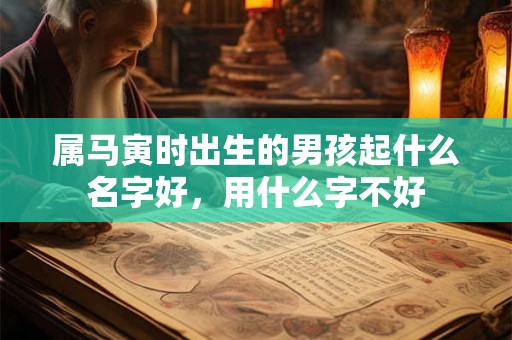 属马寅时出生的男孩起什么名字好，用什么字不好