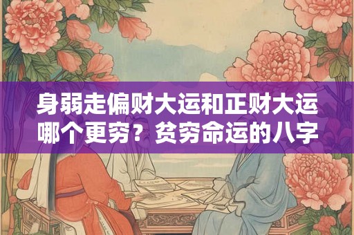 身弱走偏财大运和正财大运哪个更穷？贫穷命运的八字特征分析