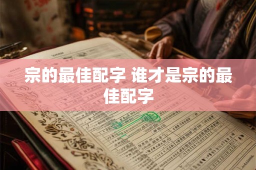 宗的最佳配字 谁才是宗的最佳配字