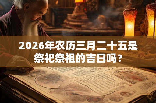 2026年农历三月二十五是祭祀祭祖的吉日吗？