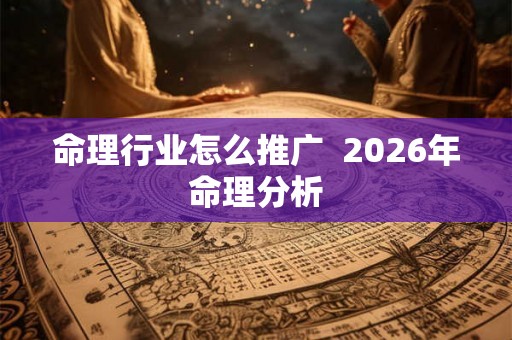 命理行业怎么推广  2026年命理分析