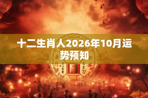 十二生肖人2026年10月运势预知
