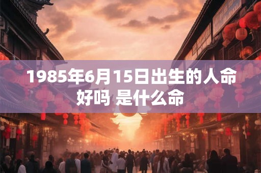 1985年6月15日出生的人命好吗 是什么命