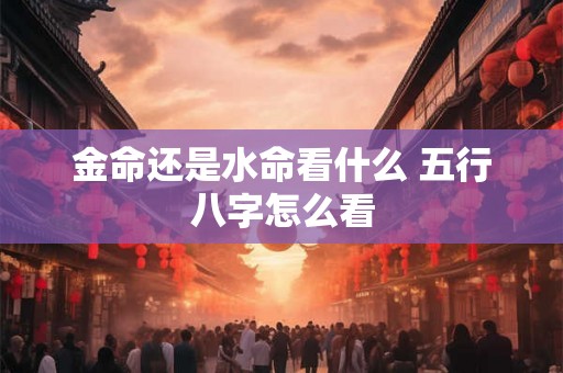 金命还是水命看什么 五行八字怎么看