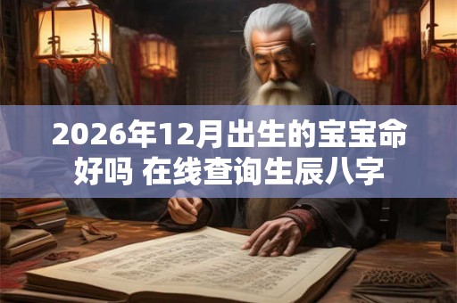 2026年12月出生的宝宝命好吗 在线查询生辰八字 2026年12月出生的宝宝命好吗 在线查询生辰八字