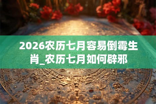2026农历七月容易倒霉生肖_农历七月如何辟邪