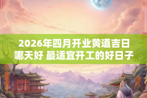2026年四月开业黄道吉日哪天好 最适宜开工的好日子！
