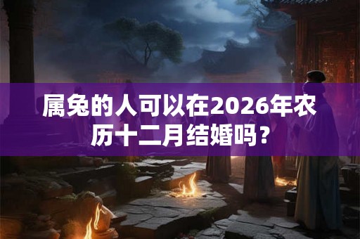 属兔的人可以在2026年农历十二月结婚吗？