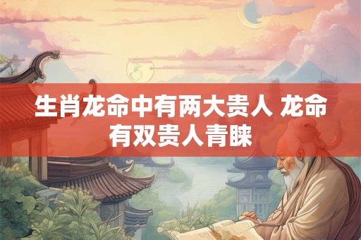 生肖龙命中有两大贵人 龙命有双贵人青睐