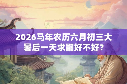 2026马年农历六月初三大暑后一天求嗣好不好？