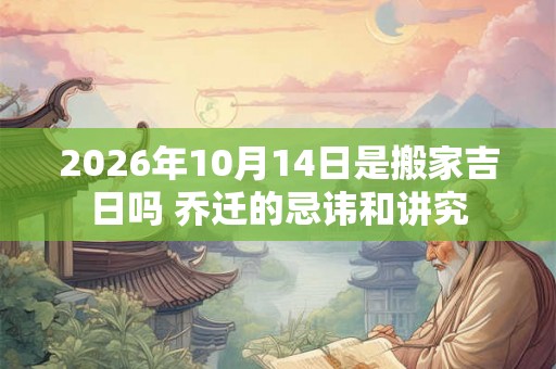2026年10月14日是搬家吉日吗 乔迁的忌讳和讲究 2026年10月14日是搬家吉日吗 乔迁的忌讳和讲究