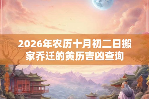 2026年农历十月初二日搬家乔迁的黄历吉凶查询