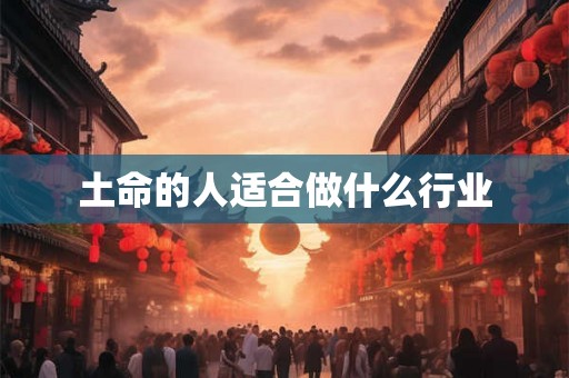 土命的人适合做什么行业