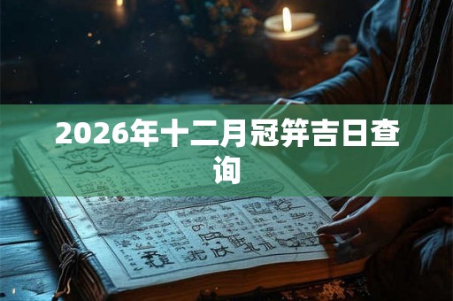2026年十二月冠笄吉日查询