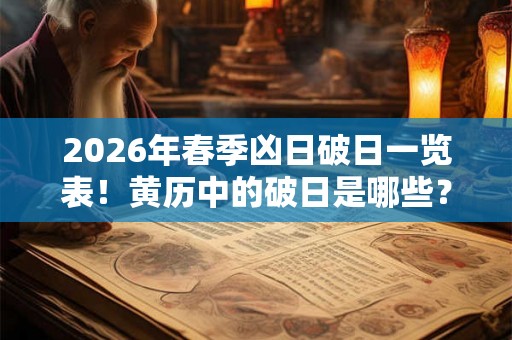 2026年春季凶日破日一览表！黄历中的破日是哪些？