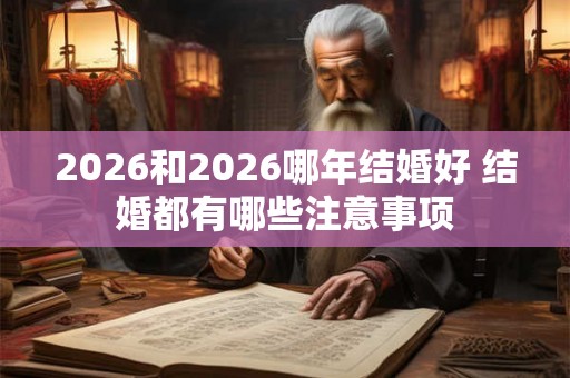 2026和2026哪年结婚好 结婚都有哪些注意事项 2026和2026哪年结婚好 结婚都有哪些注意事项