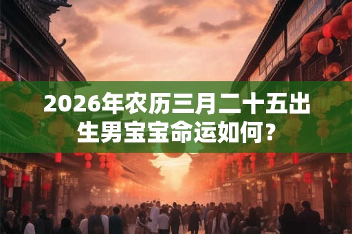 2026年农历三月二十五出生男宝宝命运如何？
