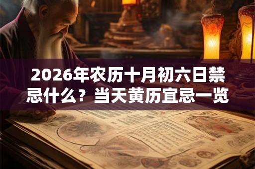 2026年农历十月初六日禁忌什么？当天黄历宜忌一览表