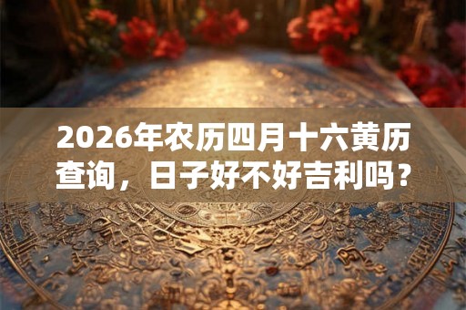 2026年农历四月十六黄历查询,日子好不好吉利吗? 2026年农历四月十六黄历查询,日子好不好吉利吗?