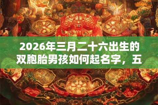 2026年三月二十六出生的双胞胎男孩如何起名字,五行属什么 2026年三月二十六出生的双胞胎男孩如何起名字,五行属什么