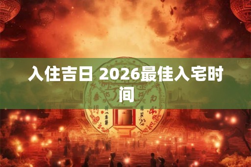 入住吉日 2026最佳入宅时间