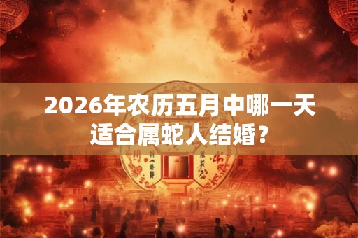 2026年农历五月中哪一天适合属蛇人结婚？
