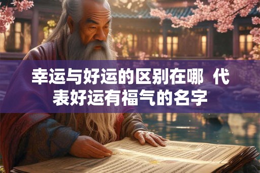 幸运与好运的区别在哪  代表好运有福气的名字