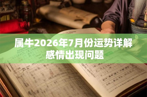属牛2026年7月份运势详解 感情出现问题